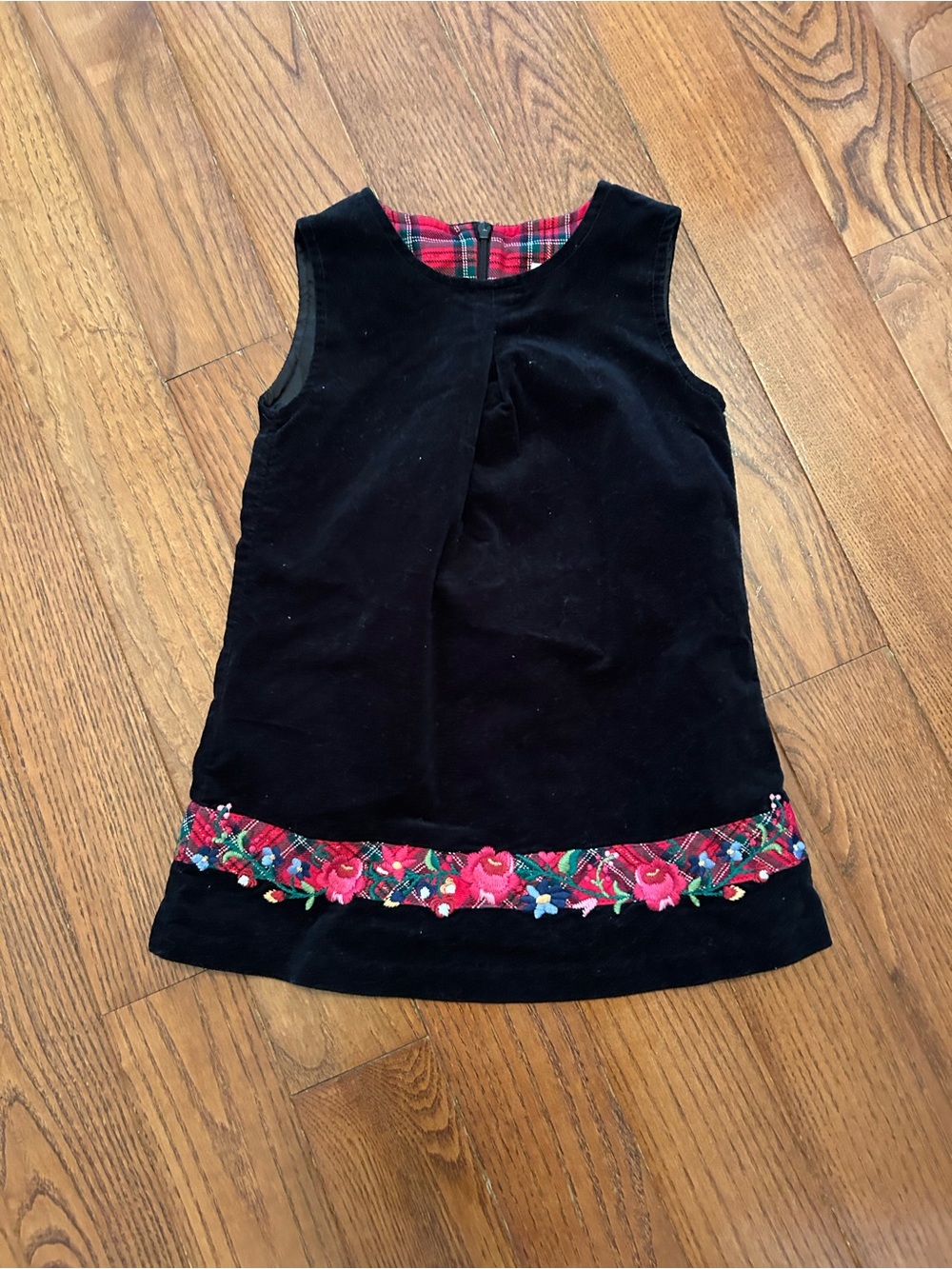 Little Me vintage embroidered velour dress